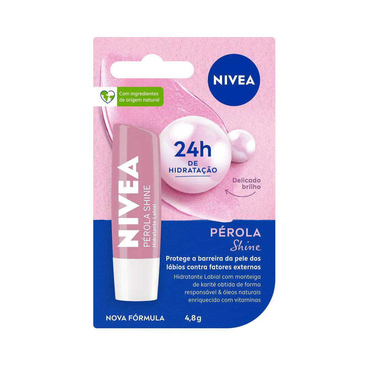 Hidratante Labial Nivea Pérola Shine com 4,8g