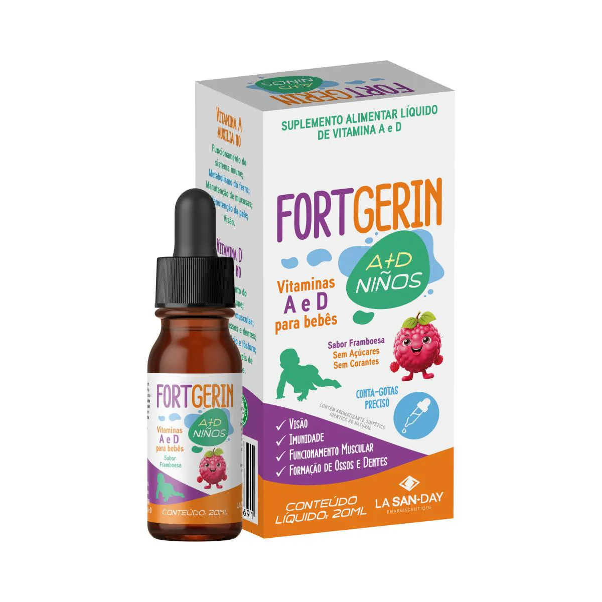Suplemento Alimentar Fortgerin Niños Vitamina A+D Gotas 20ml La San-Day