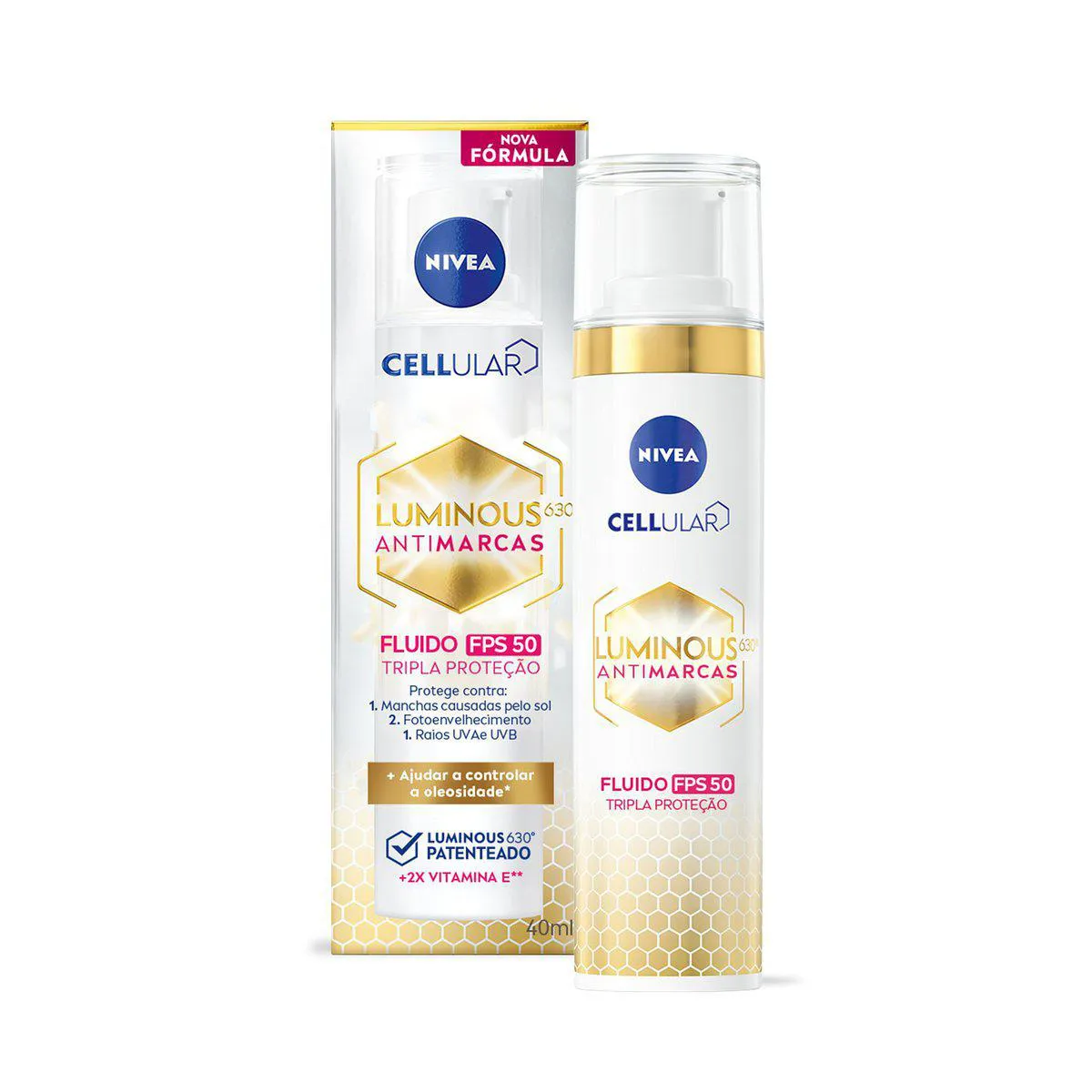 Creme Facial Clareador Nivea Cellular Luminous 630 FPS 50 Fluido com 40ml