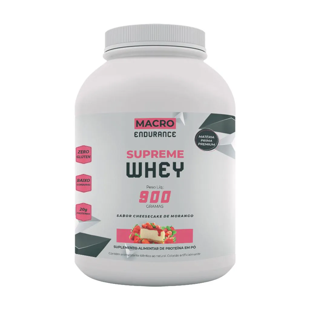 Whey Protein Supreme 900g Sabor Cheesecake de Morango