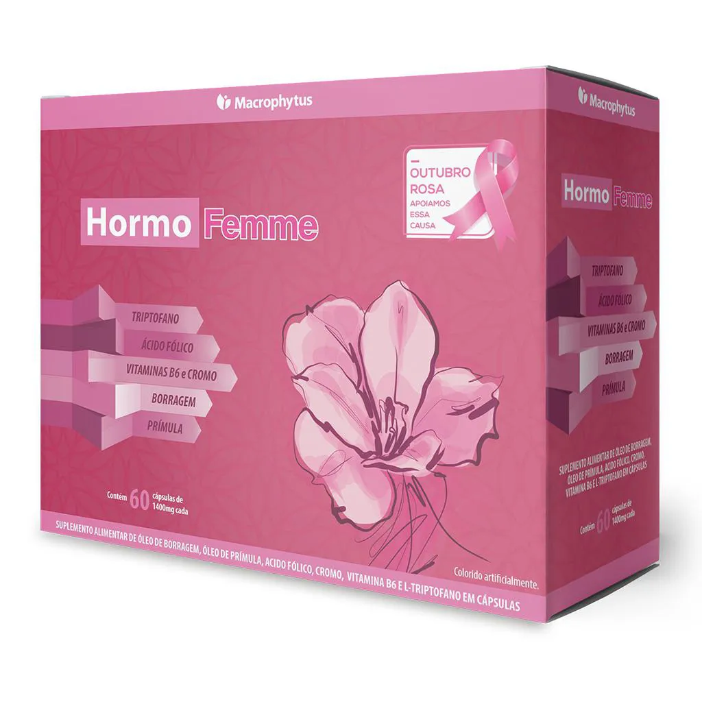 HormoFemme 60 cápsulas (Borragem, Prímula, Triptofano e Vitaminas)