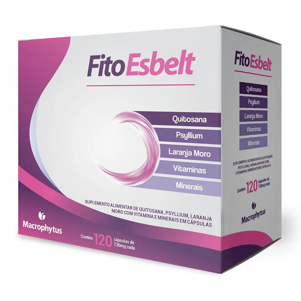 FitoEsbelt 120 cápsulas (Quitosana, Psyllium e Laranja Moro)