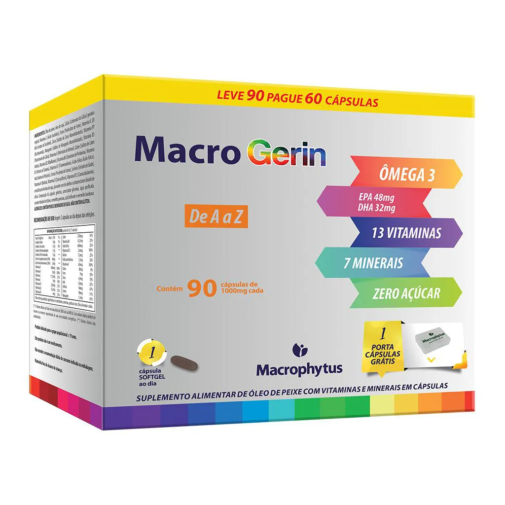 MacroGerin 90 cápsulas (ômega 3 + polivitamínico)
