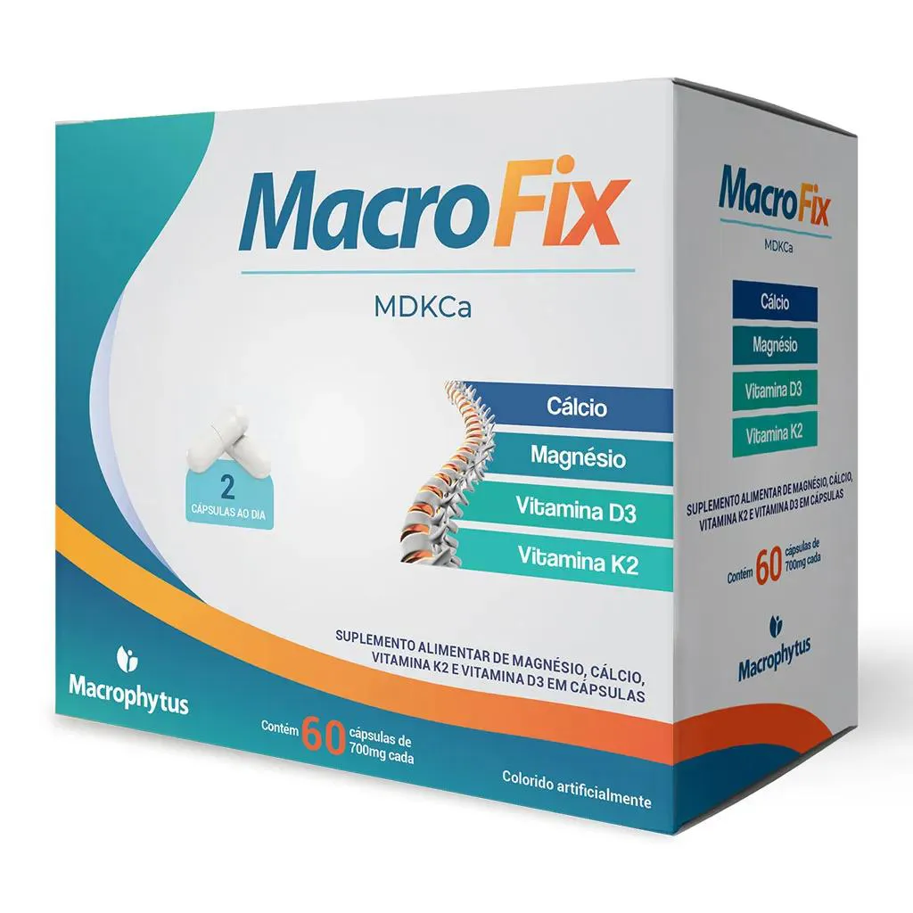 Macro Fix 60 cápsulas (cálcio + magnésio + vitaminas)