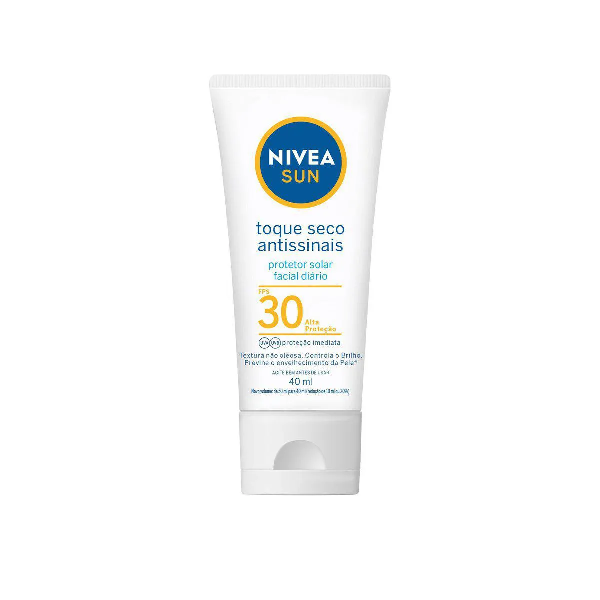 Protetor Solar Facial Corporal Toque Seco Antissinais FPS 30 Nivea Sun 40ml