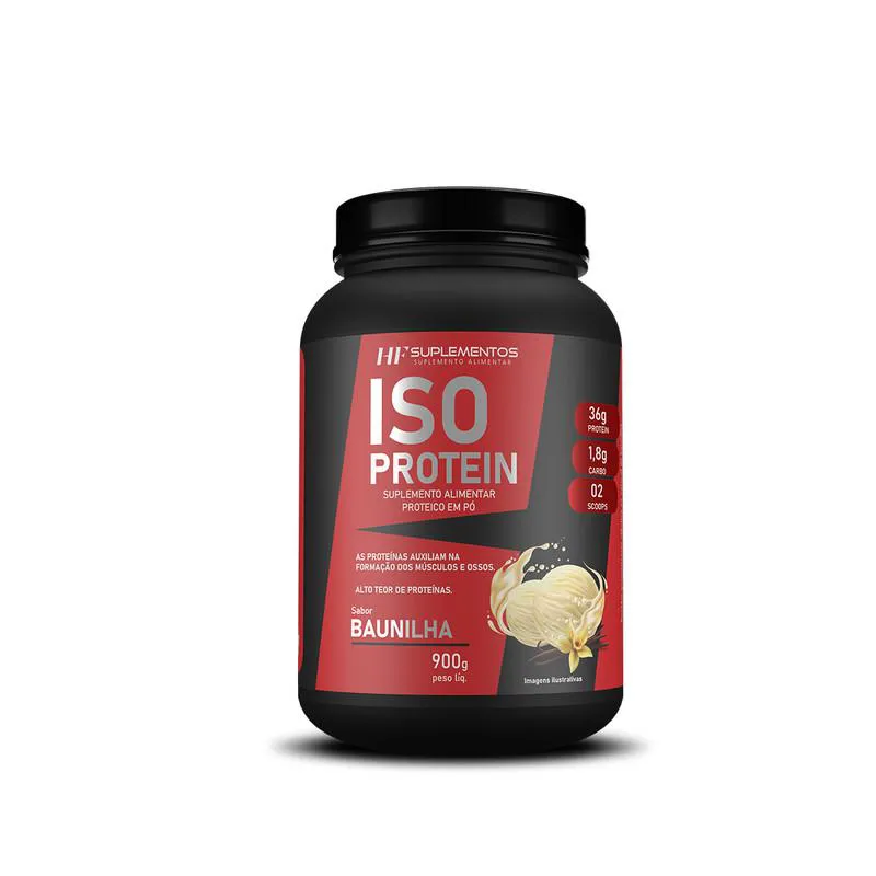 WHEY ISOLADO PROTEIN BAUNILHA 900G HF SUPLEMENTOS
