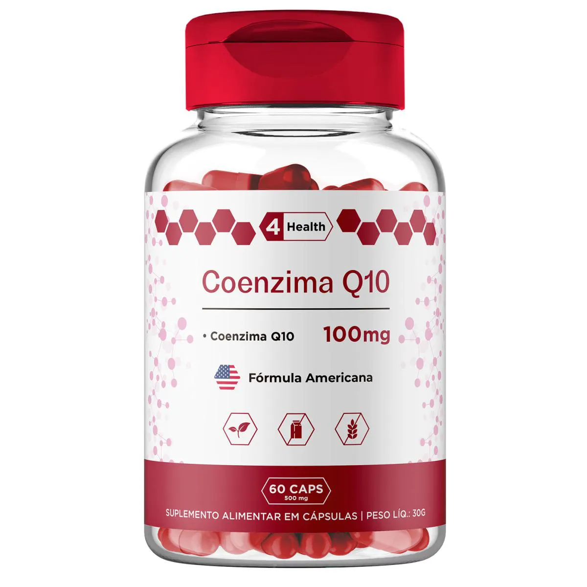 Coenzima Q10 100mg 60 Capsulas - 4 Health