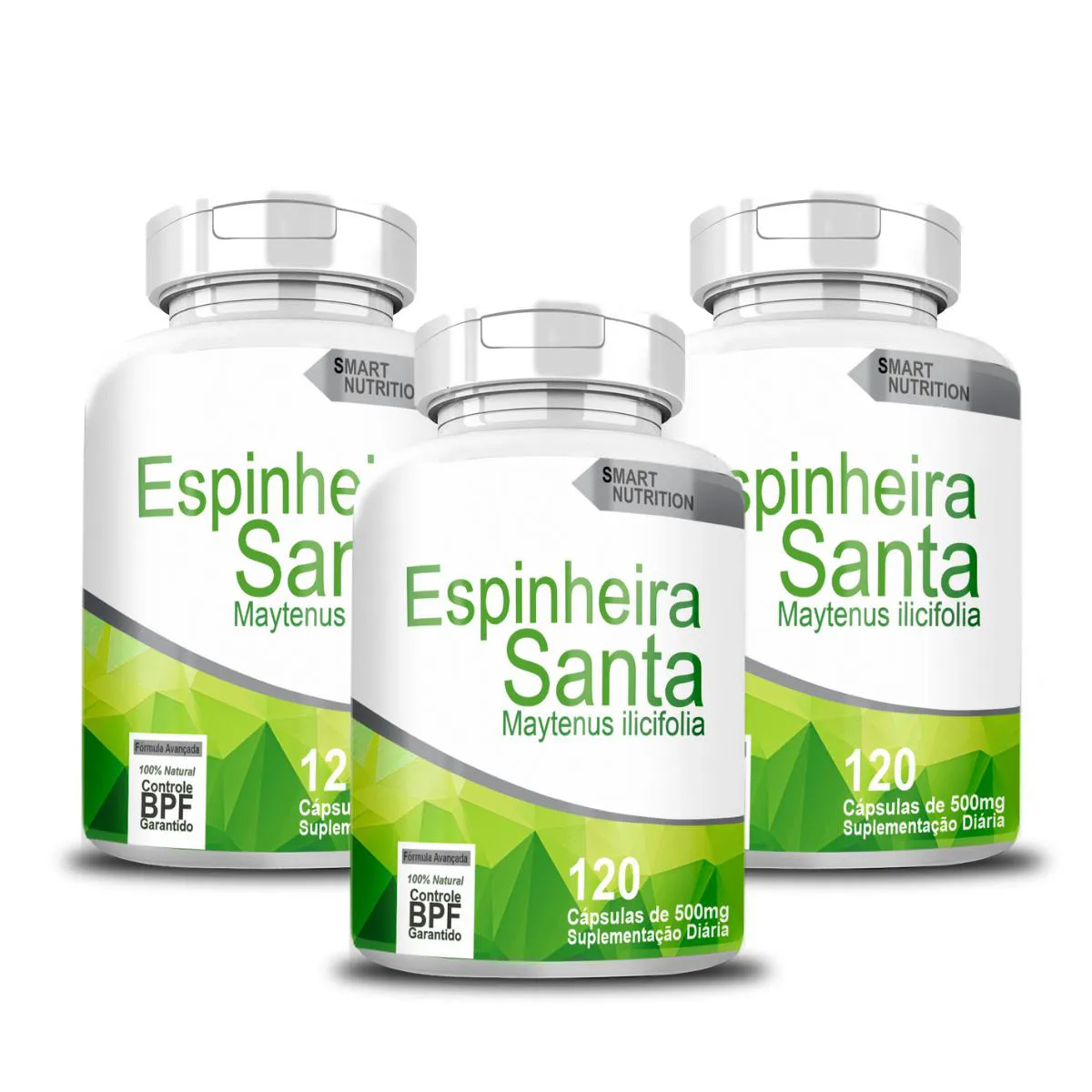 Kit com 3 Potes Espinheira Santa 500MG 120 Cápsulas