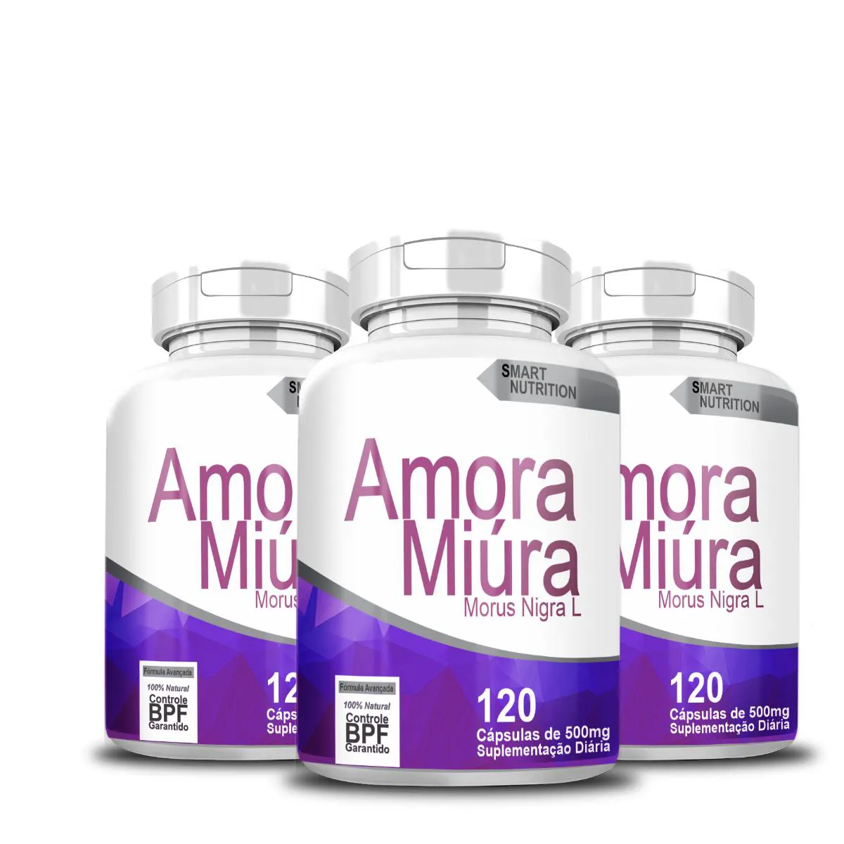 Kit com 3 Potes Amora Miura  500mg 120 Cápsulas