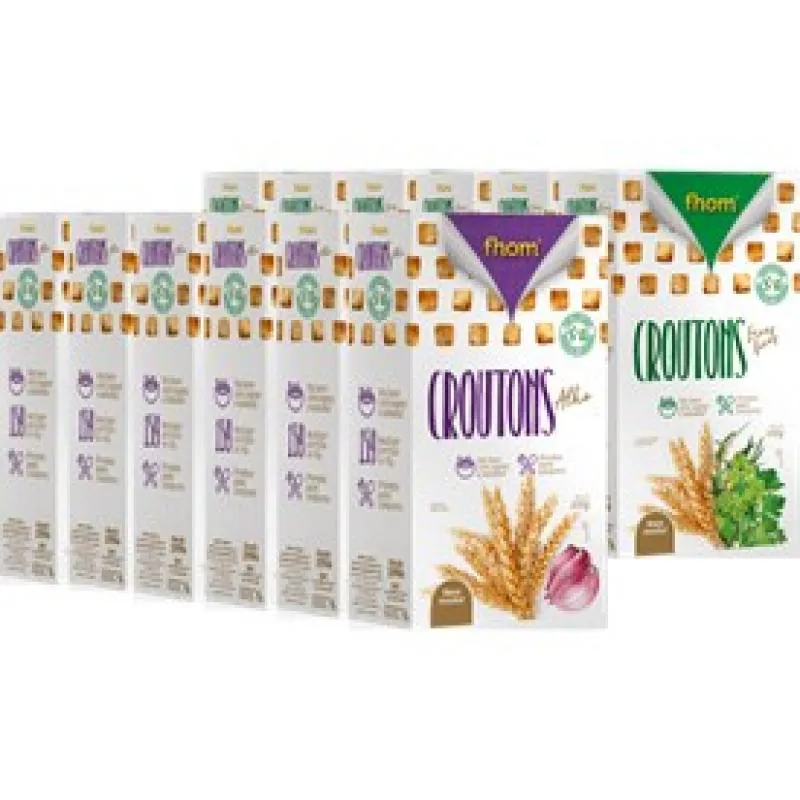 Kit 12 unid Crouton 2 sabores Vegano Caixa FHOM