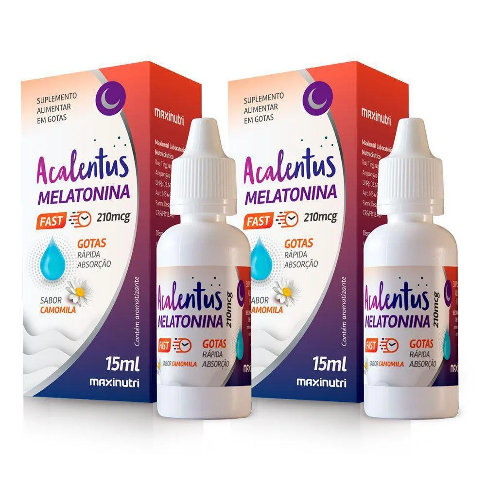 Kit 02 Acalentus Melatonina + Camomila Maxinutri Gotas 15ml