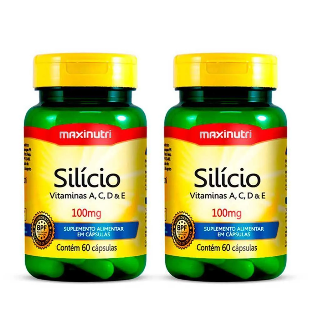 Kit 02 Silício Vitaminas Acde Maxinutri 60 Capsulas