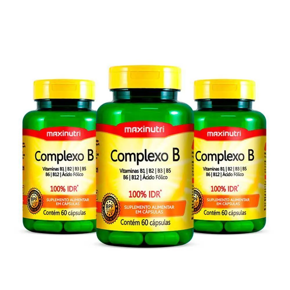 Kit 03 Complexo B Vitaminas100% Idr Maxinutri 60 Capsulas