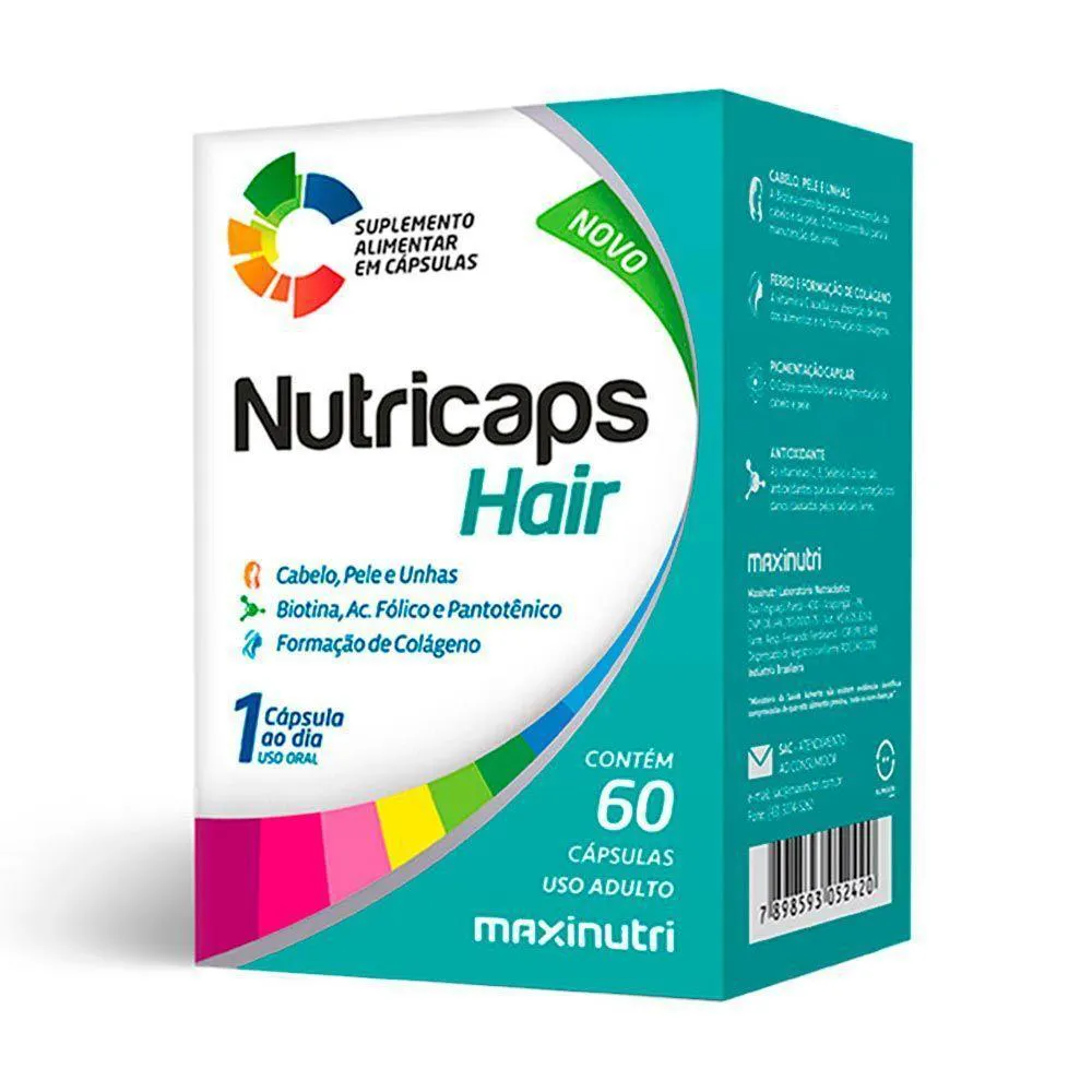 Nutricaps Hair Polivitaminico Maxinutri 60 Capsulas