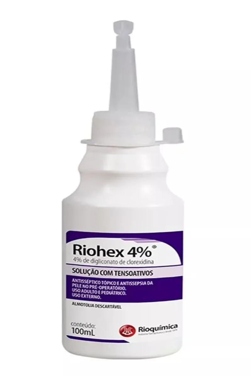 CLOREXIDINA 4% DEGERMANTE 0100ML ALMOTOLIA RIOQUIMICA RIOHEX C/TENSOATIVO