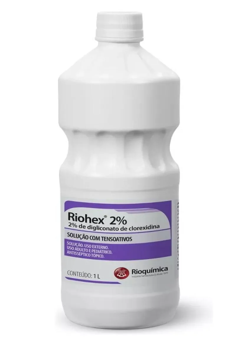 CLOREXIDINA 2% DEGERMANTE 1000ML RIOQUIMICA RIOHEX C/TENSOATIVO