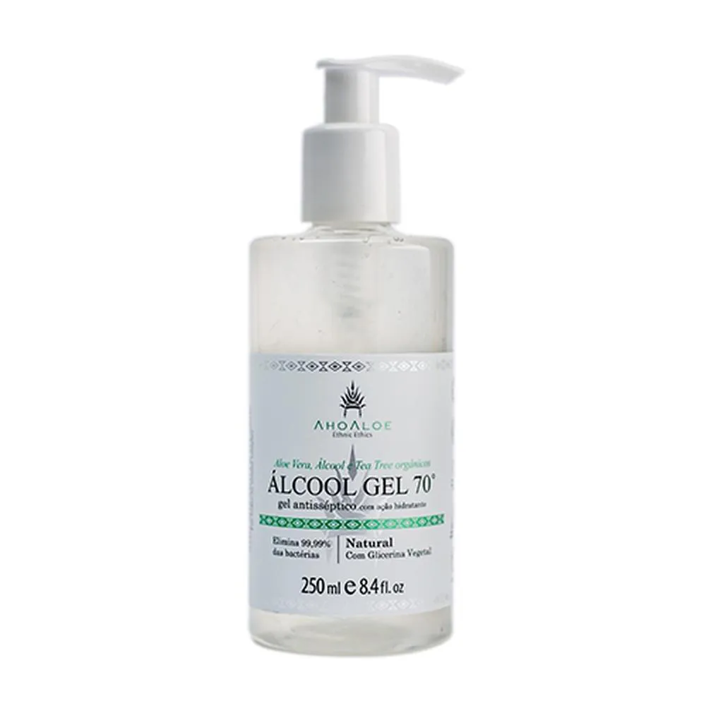 Álcool em gel 70° com Babosa Orgânica e Melaleuca Vegano – Ahoaloe 250ml