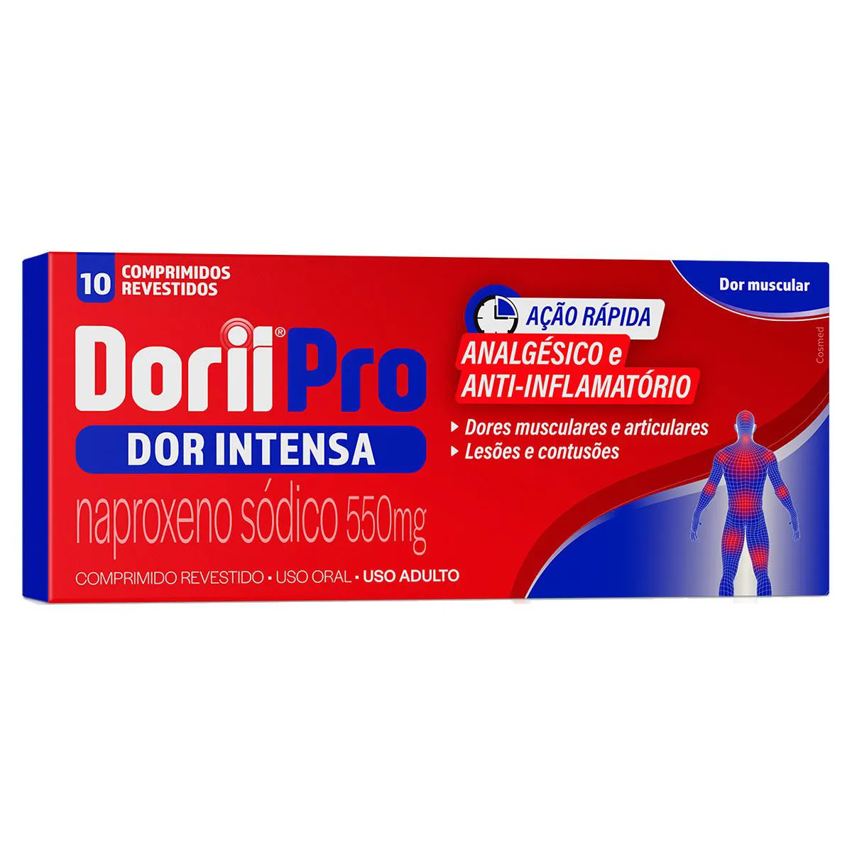 Dorii Pro Naproxeno Sódico 550mg 10 Comprimidos