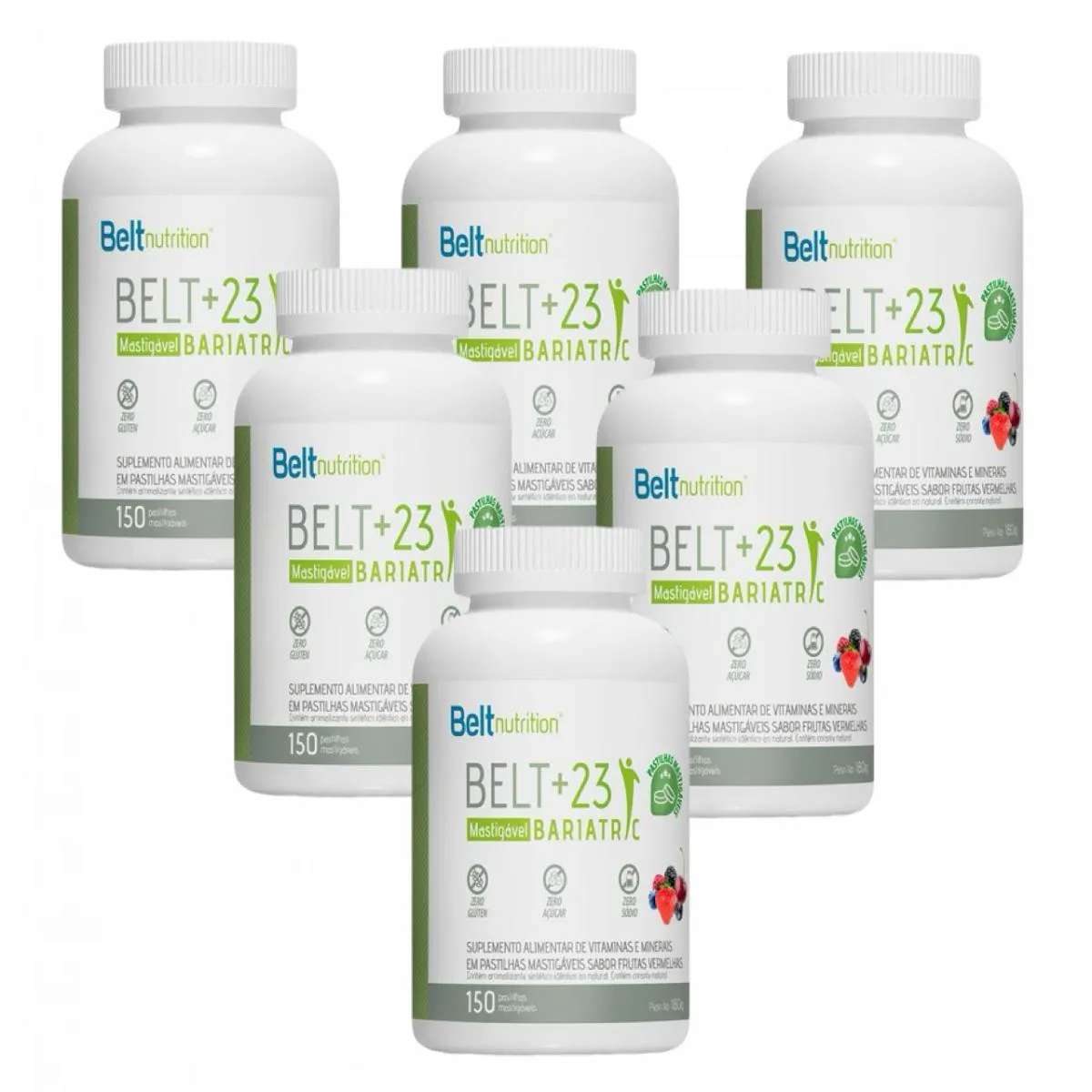 6x Belt+23 Bariatric Plus Mastigável- Frutas Vermelhas
