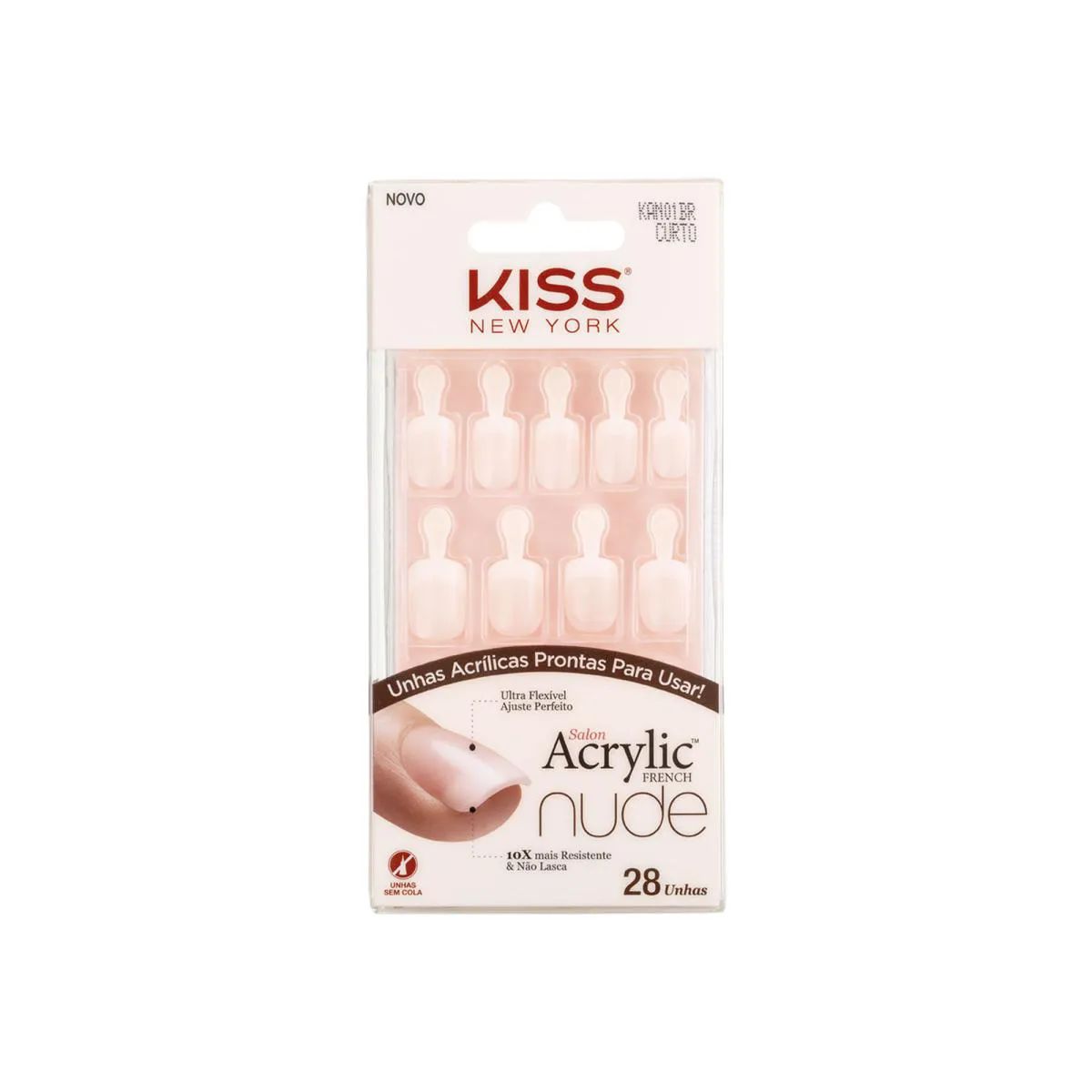 Unha Postiça Acrylic Nude Curto - Kiss New York Única