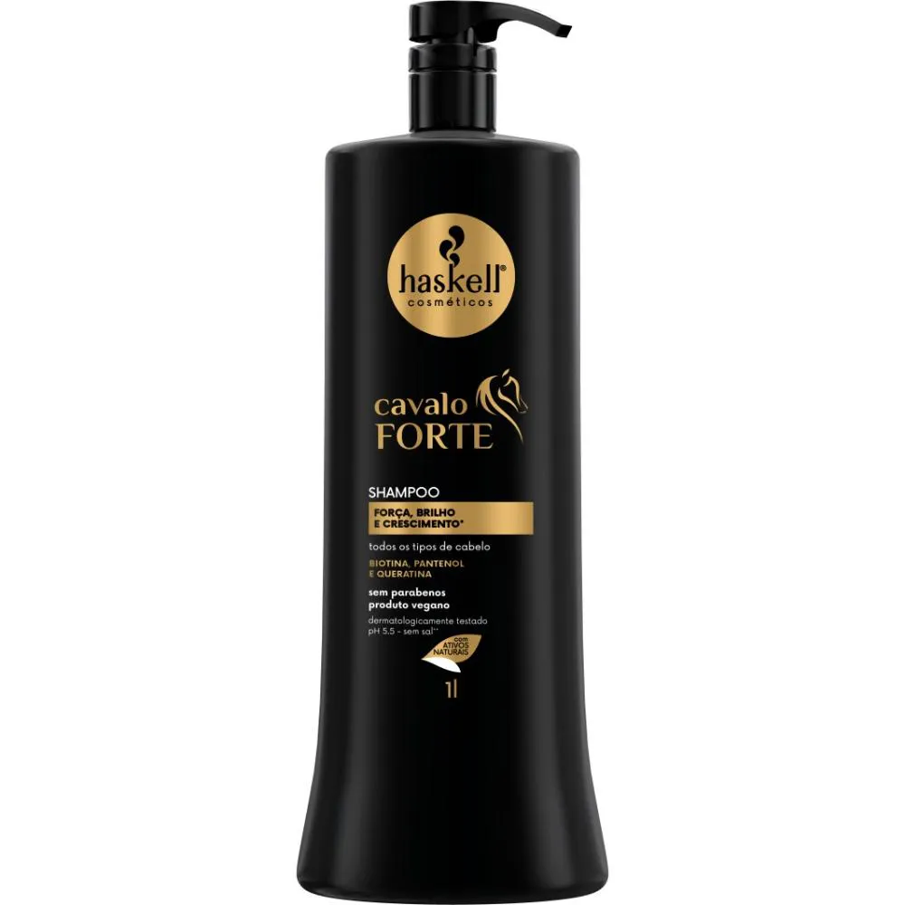 Shampoo Haskell Cavalo Forte Força Brilho e Crescimento 1 Litro