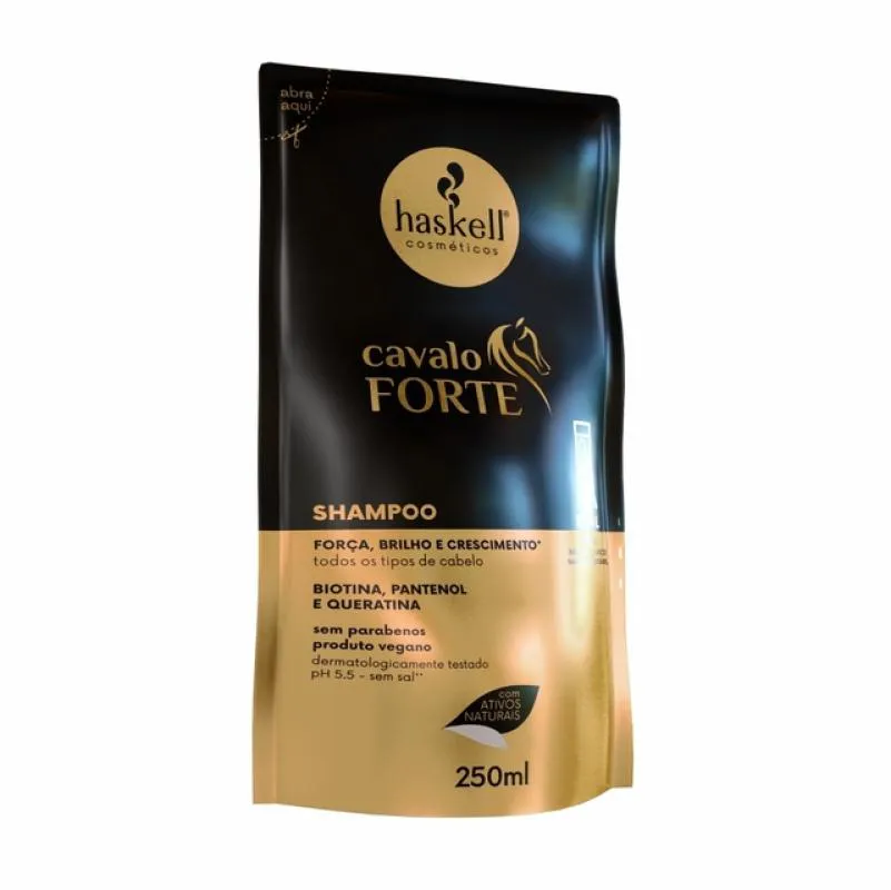 Refil Shampoo Haskell Cavalo Forte Força Brilho e Crescimento 250 ML