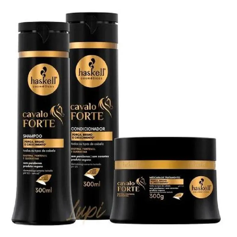 Kit Haskell Cavalo Forte Shampoo 300ML 1 Condicionador 300ML  1 Mascara 300ML