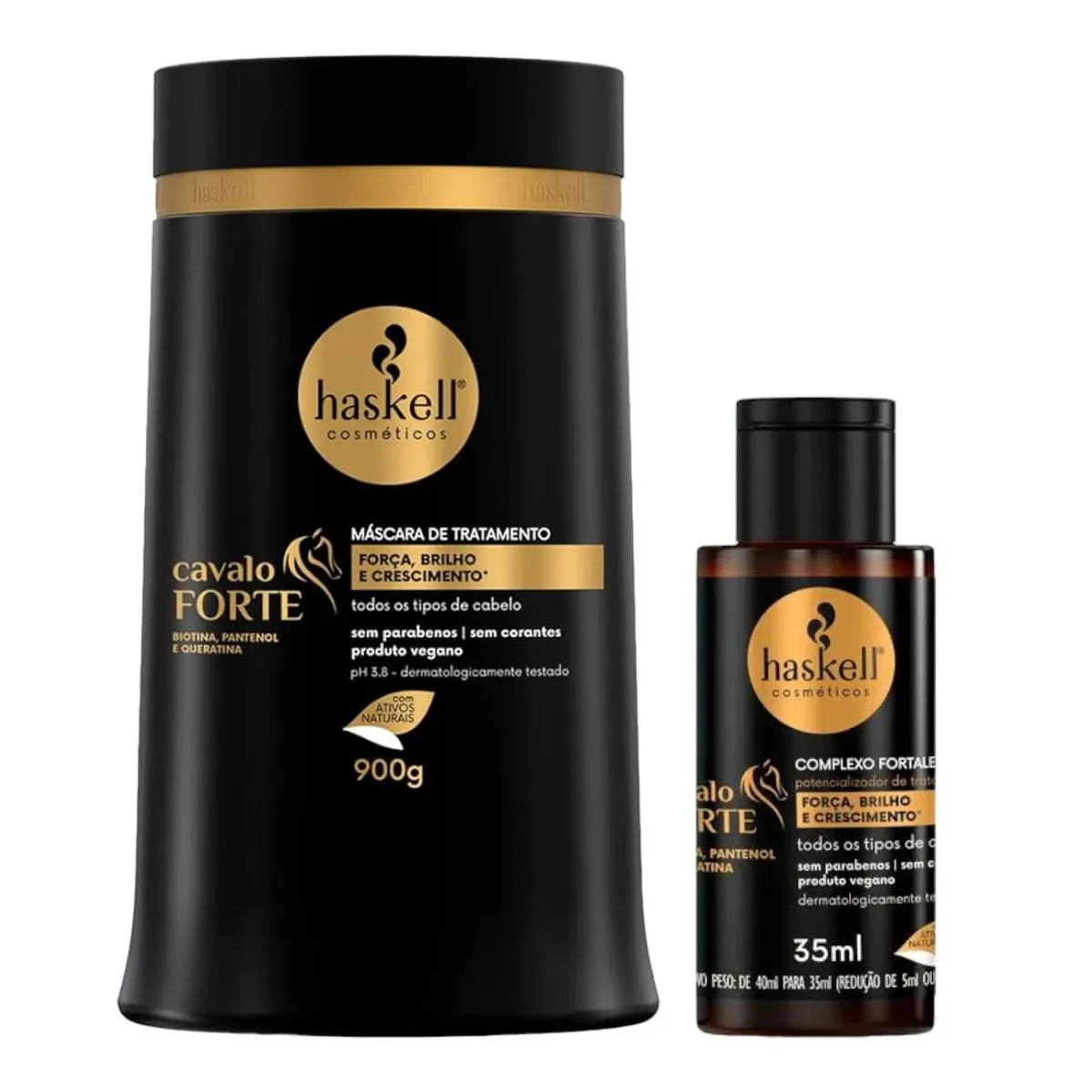 Kit Cavalo Forte 1 Máscara 900ml 1 Complexo Fortalecedor 35ml Haskell