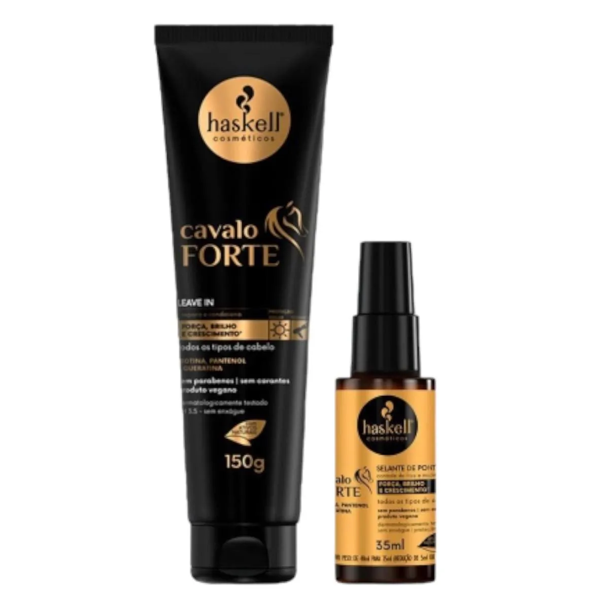 Kit Cavalo Forte 1 Leave In 150g 1 Selante de pontas 35ml Haskell