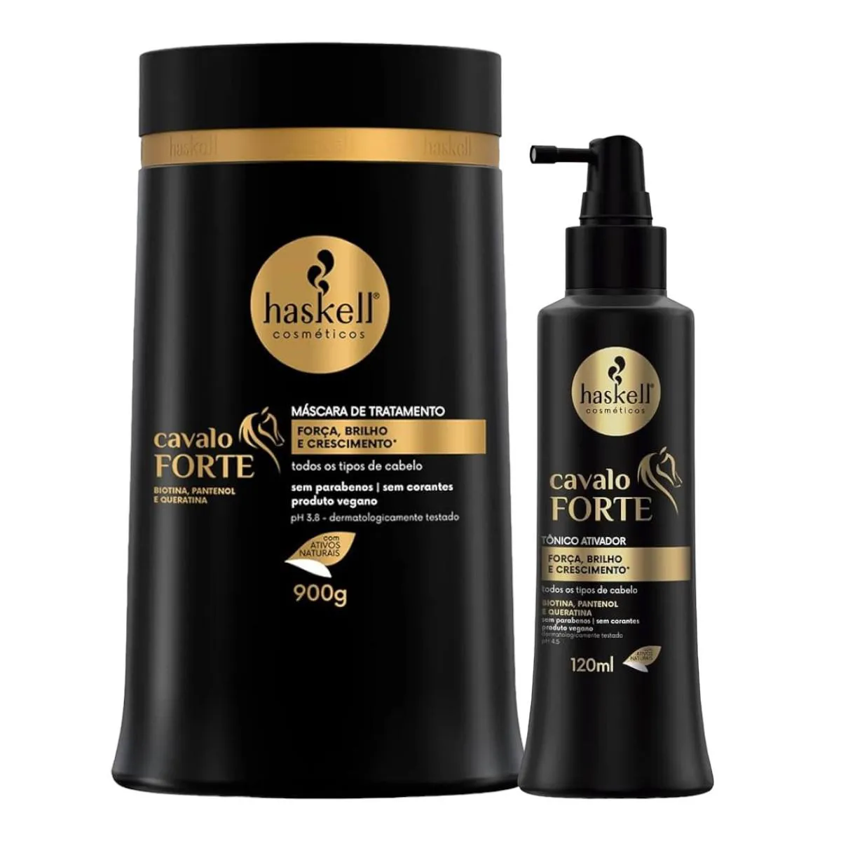 Kit Cavalo Forte 1 Máscara 900ml 1 Tônico 120ml Haskell