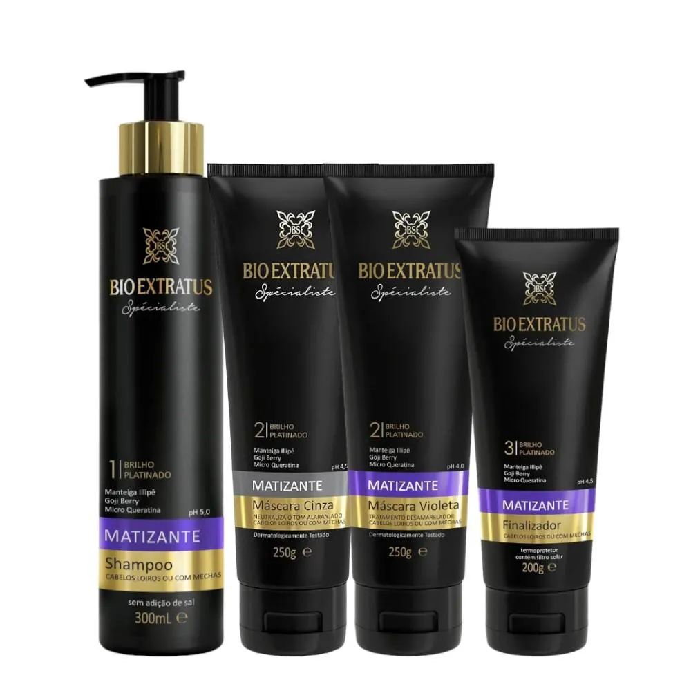 Kit Brilho Platinado Matizante Bio Extratus