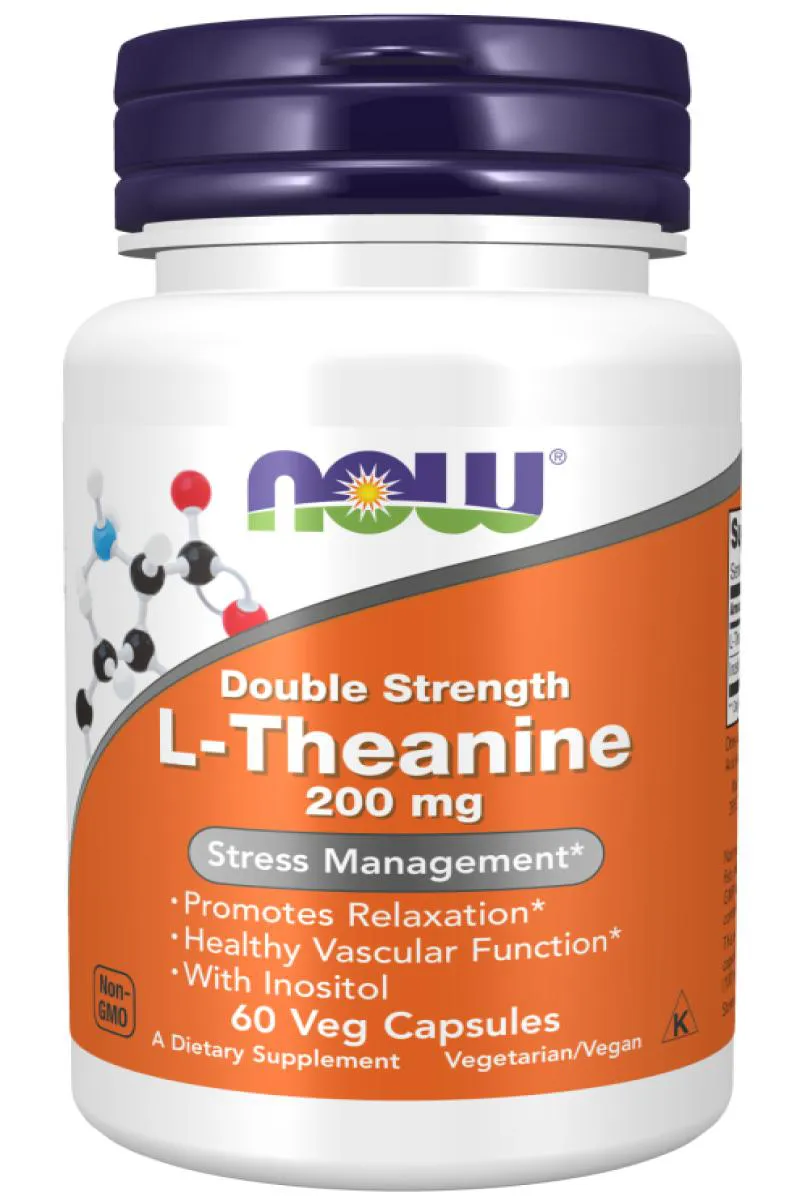 Teanina 200mg Now Foods 60 Cápsulas