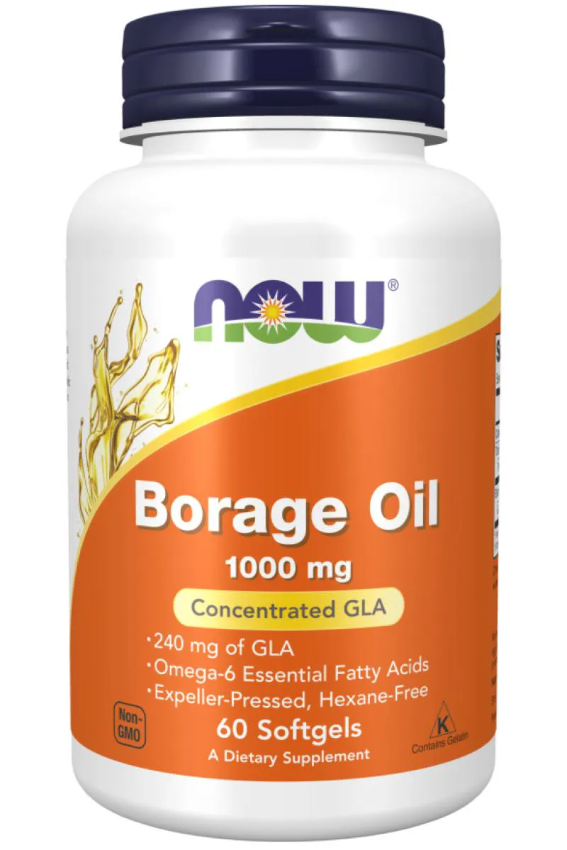 Óleo de Borragem 1000mg Now Foods 60 Cápsulas