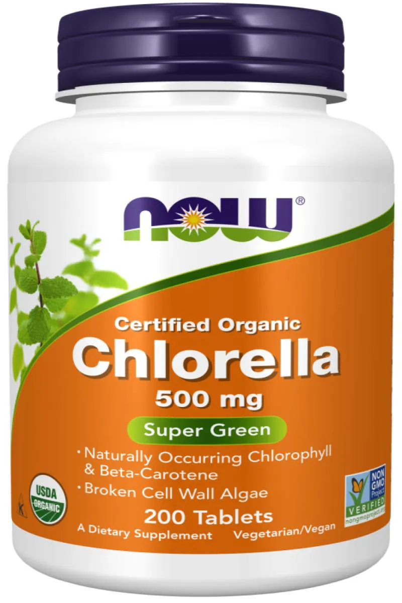 Chlorella 500mg Now Foods 200 Tabletes