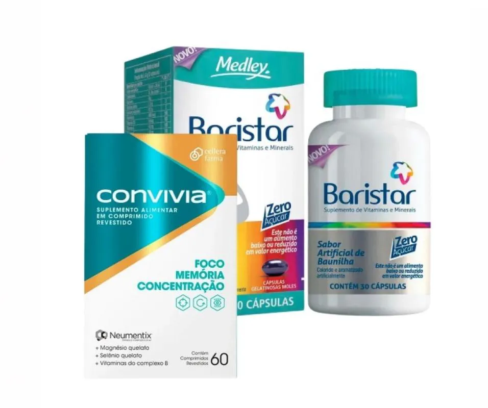 Kit Suplemento Alimentar Baristar 100cps + Convivia 60cpr