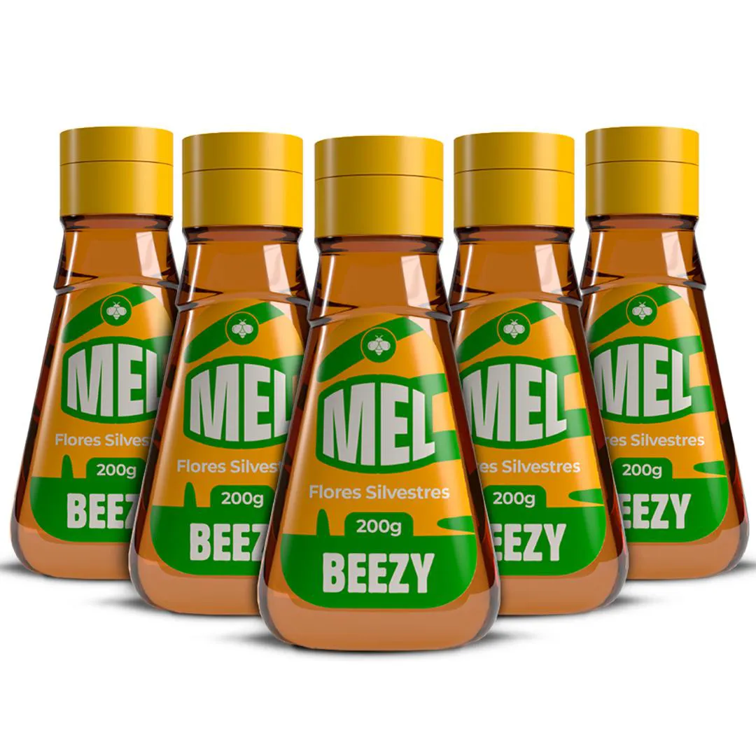 Kit 5 Mel De Abelha Premium Beezy Flores Silvestres 200g