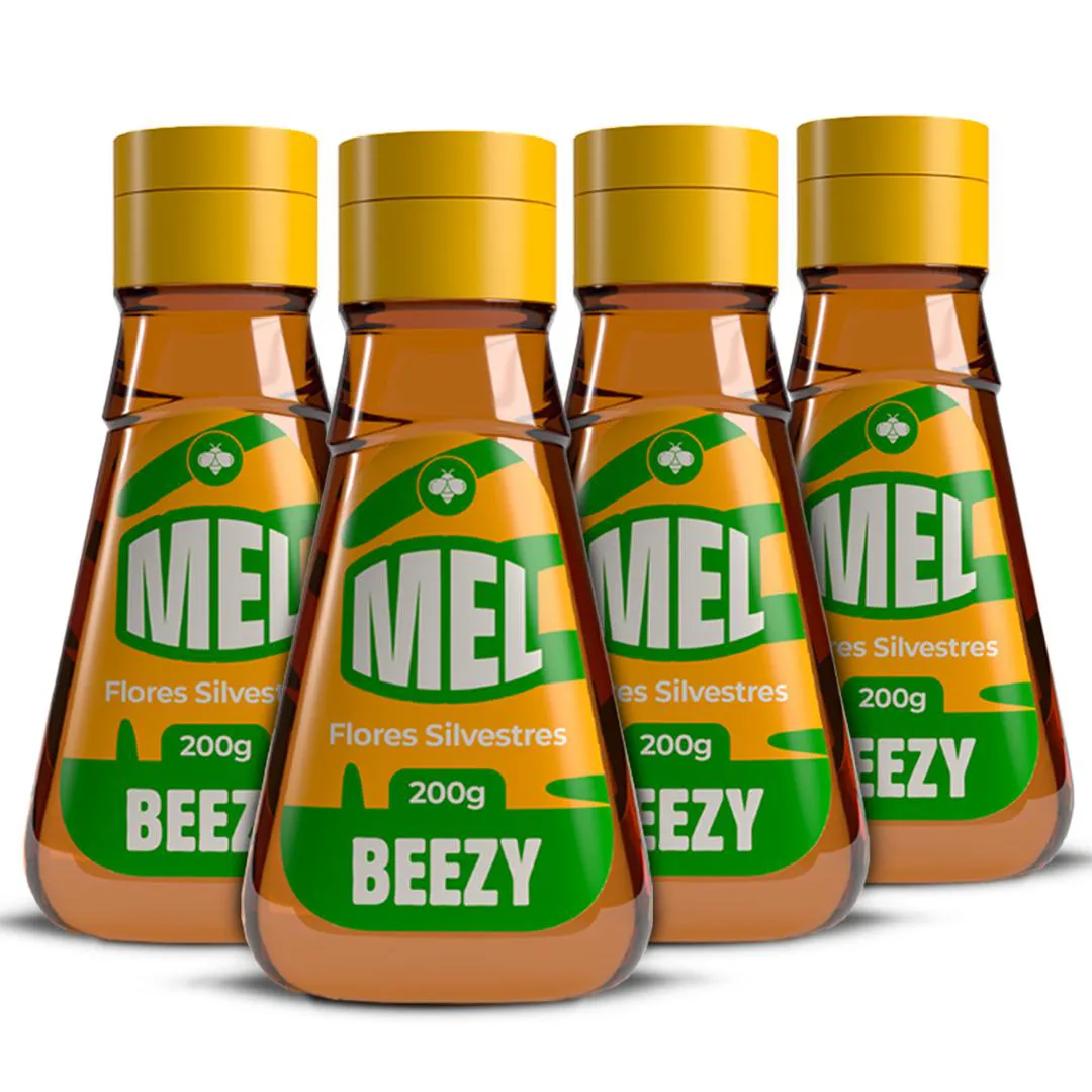 Kit 4 Mel De Abelha Premium Beezy Flores Silvestres 200g