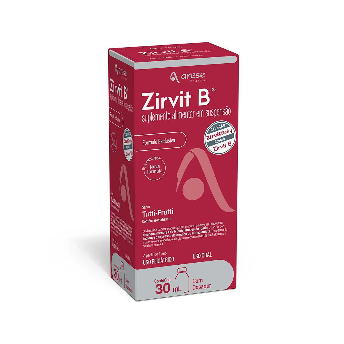 Polivitamínico Zirvit B Tutti-Frutti Infantil 30ml