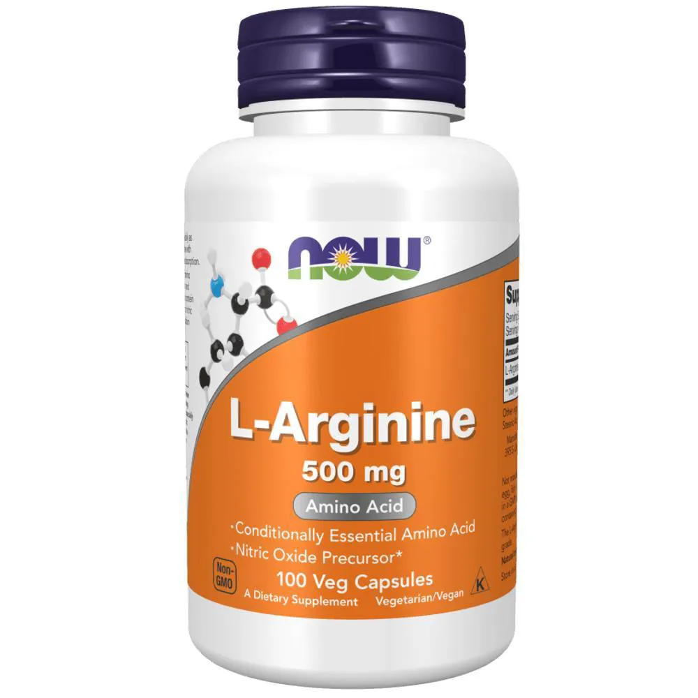 L-Arginina 500mg Now Foods 100 Cápsulas