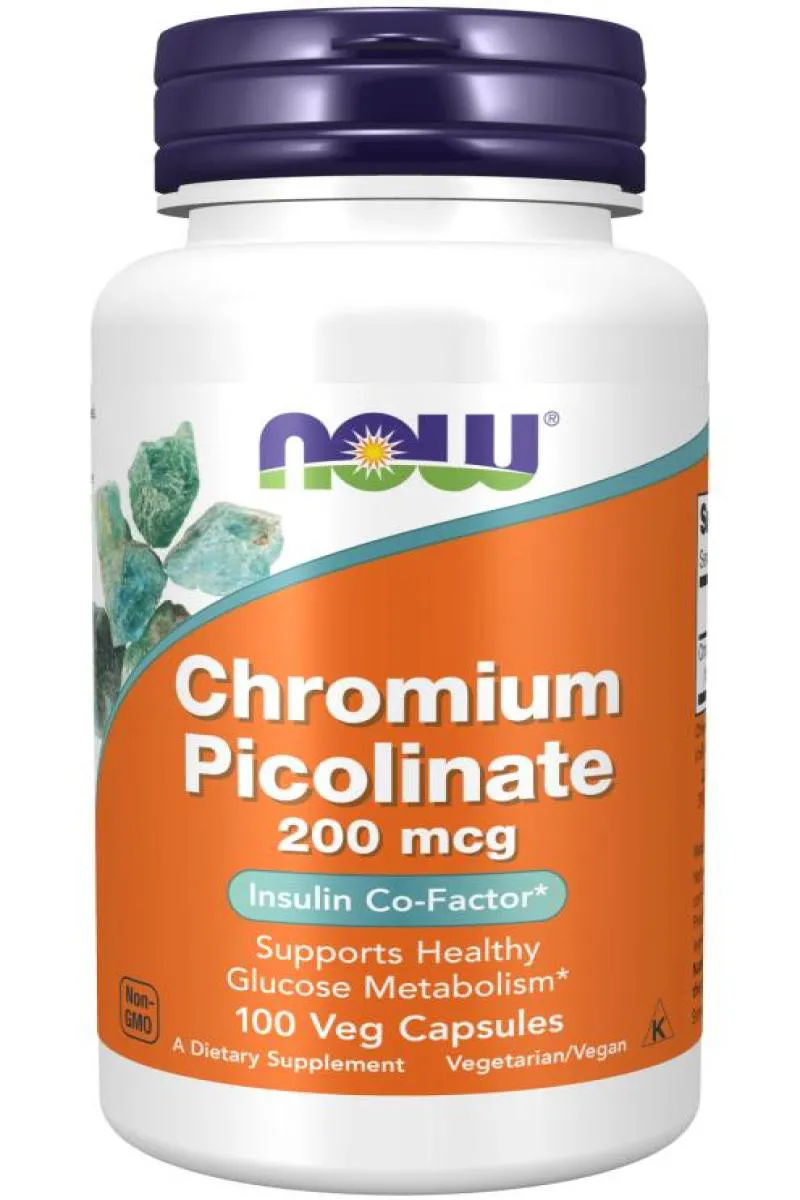Picolinato de Cromo 200mcg Now Foods 100 Cápsulas