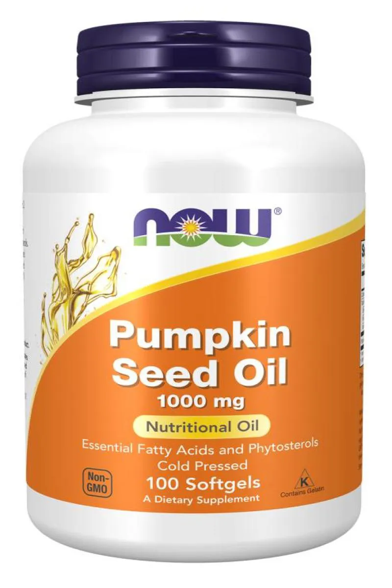 Óleo de Semente de Abóbora 1000mg Now Foods 100 Cápsulas
