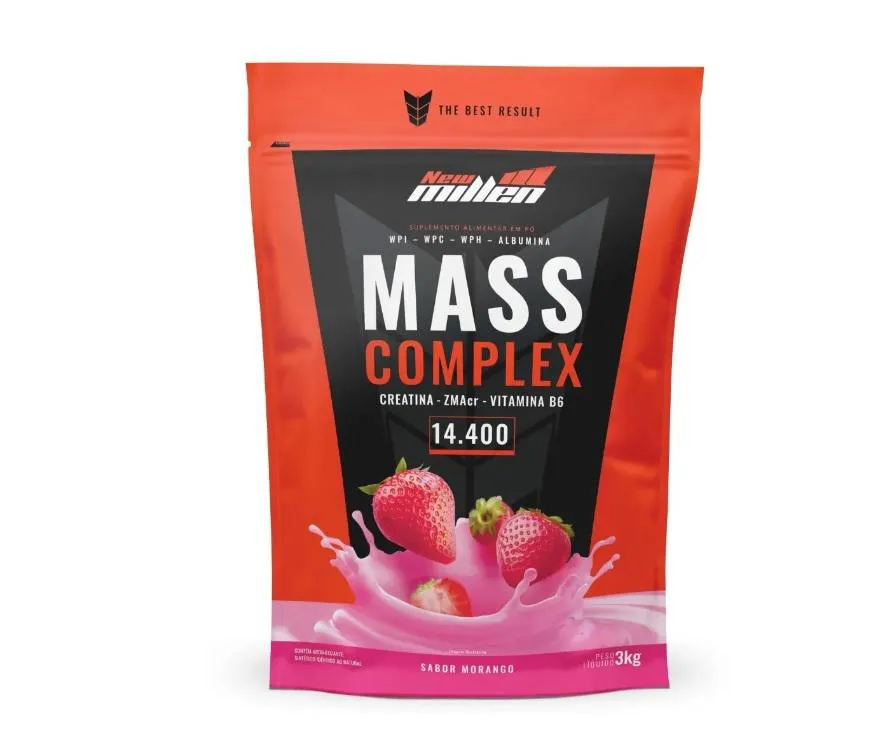 HIPERCALORICO MASS COMPLEX 3KG - NEW MILLEN 3 KG Morango