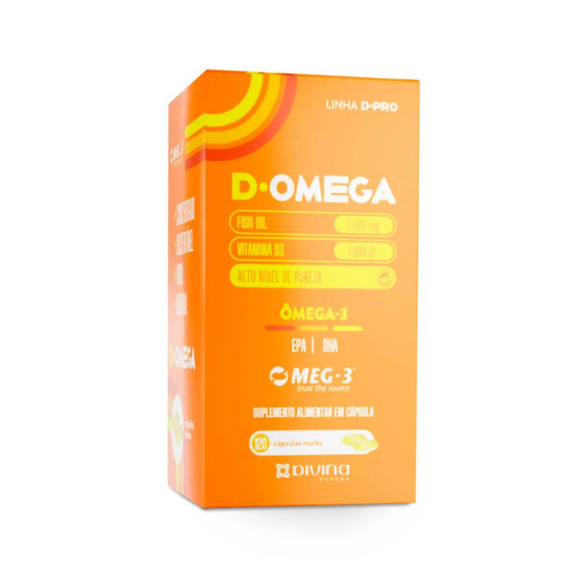 Vitamina D 1.000UI + Ômega 3 1.200mg D-Omega 120 cápsulas