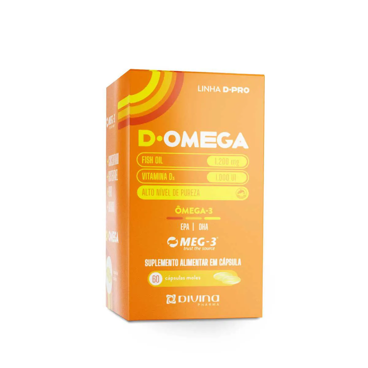 Vitamina D 1.000UI + Ômega 3 1.200mg D-Omega 60 cápsulas