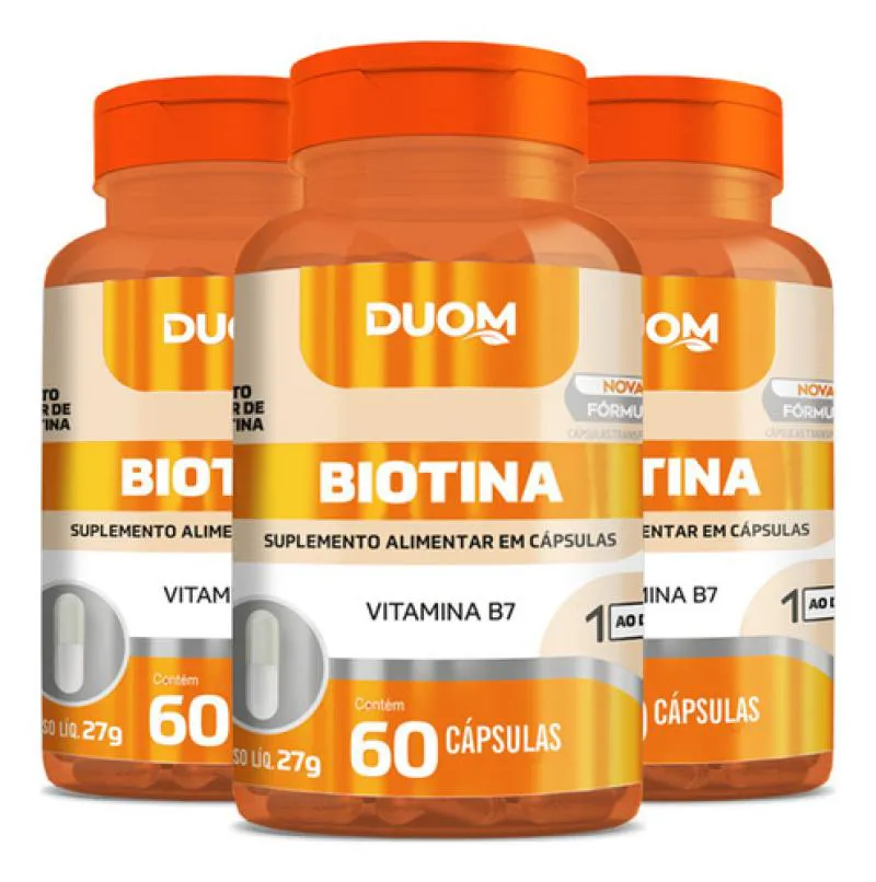 Vitamina B7 Biotina 3 X 60 Cápsulas Duom