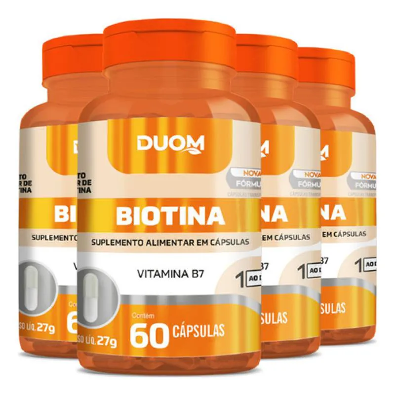 Vitamina B7 Biotina 4 X 60 Cápsulas Duom