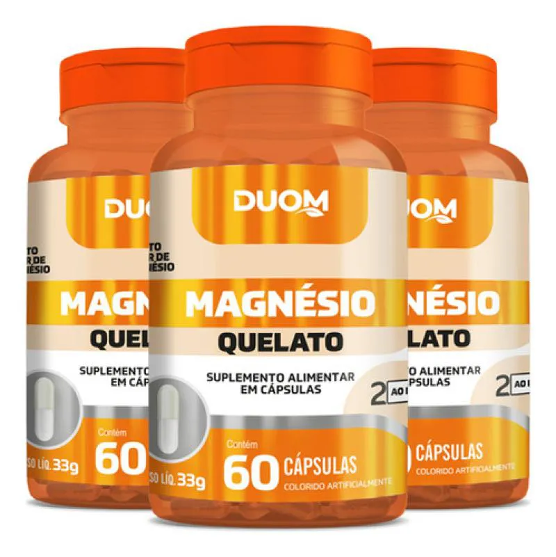 Magnésio Quelato 3 X 60 Cápsulas Duom
