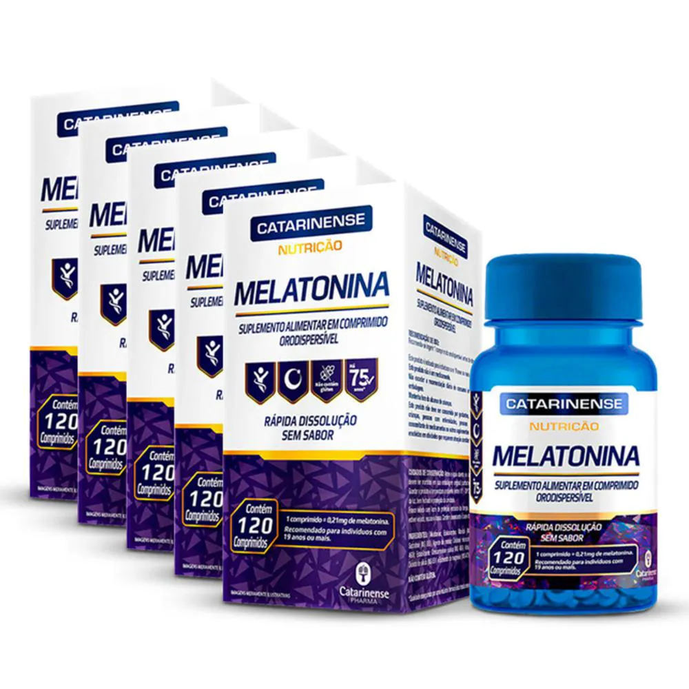 Kit 5 Melatonina Catarinense 120 comprimídos
