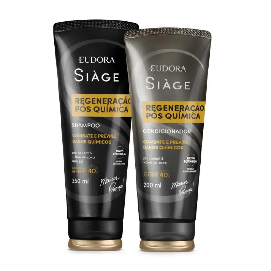 Combo Regeneração Pós Química: Shampoo 250ml + Condicionador 200ml Siàge  - Eudora