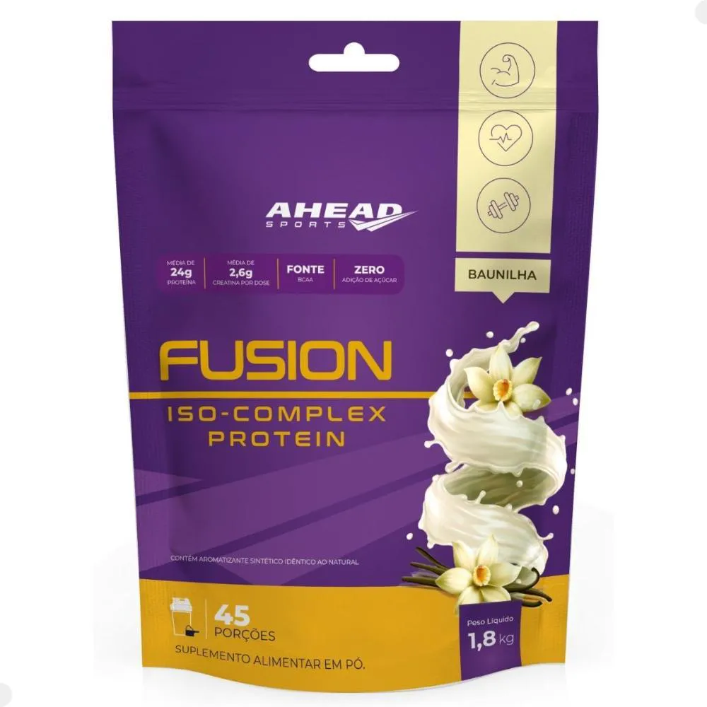 Fusion ISO Complex Protein Com Creatina 1,8Kg Ahead Sports Baunilha